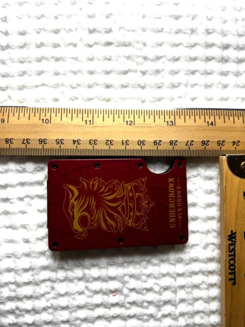 Drew Estate Money Clip Credit Card Holder Red Wood-Grain w/Gold Color Logo